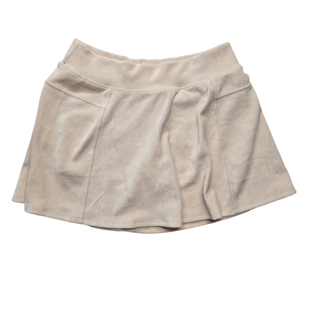 OFFLINE by‎ Aerie Corduroy Skort Cream Ribbed Athletic Tennis Skirt Womens L NWT